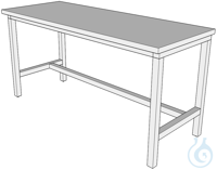 Table de travail de laboratoire assise Pied en H L1200/T750 PP  Dimensions : 1200x750x750 mm...